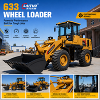 Cargadora de Ruedas LT633 de 3 Toneladas, Precio de Fábrica, Motor Weichai de 92KW, Cucharón de 18 CBM, 4x4, Certificación CE ISO EAC