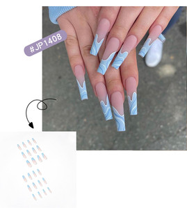 QY-Conjunto <span class=keywords><strong>de</strong></span> <span class=keywords><strong>uñas</strong></span> <span class=keywords><strong>postizas</strong></span> artificiales <span class=keywords><strong>para</strong></span> mujeres y <span class=keywords><strong>niñas</strong></span>, juego <span class=keywords><strong>de</strong></span> manicura con diseño <span class=keywords><strong>de</strong></span> bailarina <span class=keywords><strong>de</strong></span> línea abstracta, color azul mate - Product Image 4