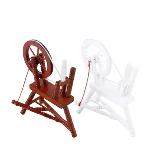 1/12 OB11 Puppenhaus Mini Möbel Zubehör zweifarbig Retro Spinnrad