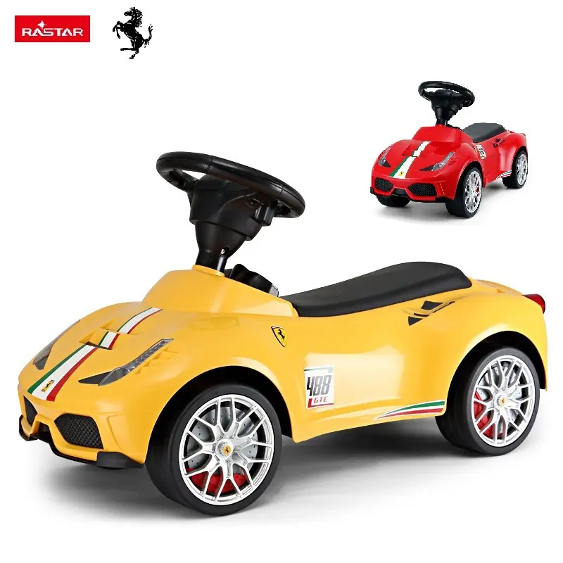 2021 new arrival china supplier Rastar Ferrari Kids plastic foot to floor ride on car toy push walker for baby in car shape