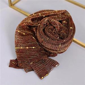 Conception personnalisée rayure paillettes miroitant foulard tête Hijab châle musulman - Product Image 6