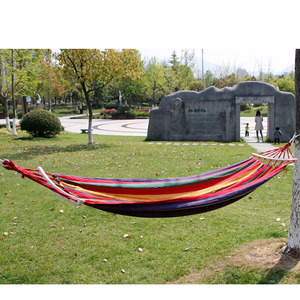 Hamaca portátil <span class=keywords><strong>de</strong></span> lona para acampada, tela <span class=keywords><strong>de</strong></span> algodón a rayas coloridas, para playa y exteriores - Product Image 2