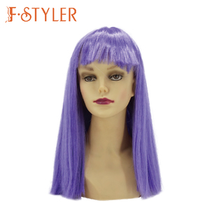 FSTYLER femmes rose clair long bob <span class=keywords><strong>perruque</strong></span> Offre Spéciale Halloween <span class=keywords><strong>Carnaval</strong></span> Perruques vente en vrac Usine synthétique cosplay perruques - Product Image 3