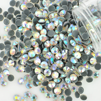 Haute qualité en vrac en gros cristal AB DMC Hot Fix strass fer rond verre Flatback lâche strass Hotfix décoration