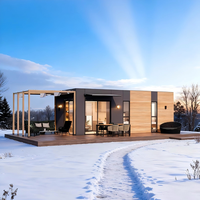 Capsule spatiale conteneurisée pliable avec carrelage de sol de garage et toilettes portables pour logement local