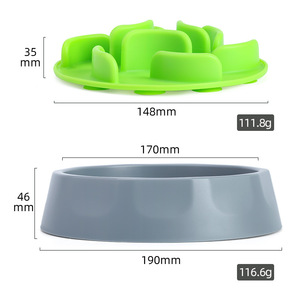Bol à alimentation lente pour chien, tapis amovible et lavable en silicone pour animaux de compagnie, pour nourriture et eau, forme arrondie, bols et mangeoires pour animaux - Product Image 3