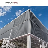 Pare-soleil décoratif extérieur en alliage d'aluminium pour façade rideau de centre commercial et immeuble de bureaux avec ventilation