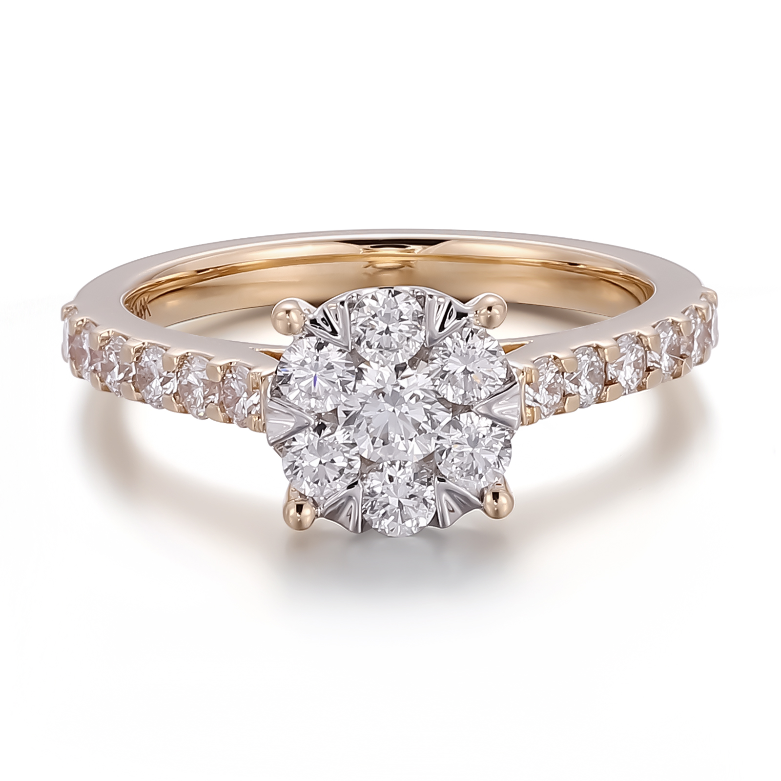 14K yellow gold lab diamond ring