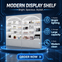 Vitrine murale personnalisée de style crème, écologique, durable, de haute qualité, avec éclairage LED, écran numérique et logo, pour la beauté et les soins de la peau