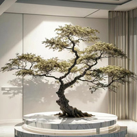 Bonsaï artificiel en pin et érable, fait main, 100 % aspect naturel, pour la décoration intérieure d'hôtels, restaurants et maisons.