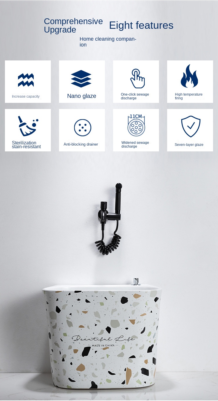 Factory Direct Sale Modern Design Ceramic Bathroom Mop Sink