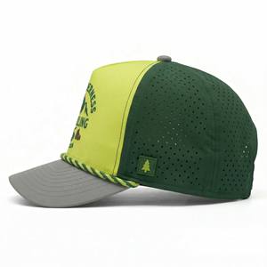 Casquette de baseball classique 5 panneaux imperméable personnalisée pour le golf, casquette de performance avec corde, casquette trucker à calotte haute avec logo brodé - Product Image 3