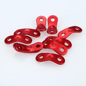 Hebilla de nudo rápido de 3 orificios de aleación de aluminio, color rojo, 3,9 x 1,6 cm, para ajuste de cuerda de tienda de campaña - Product Image 3
