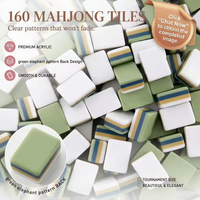 Mahjong Lumina bleu paon de luxe moderne portable personnalisé américain pour jardin, en acrylique écologique durable à quatre couches pour 4 personnes