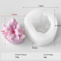 Moule en silicone en forme de fleur pour la fabrication de bougies aromatiques, de diffuseurs de pierres, de savons faits à la main et de moules en résine