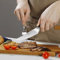 Ensemble de couteaux de chef professionnels de 3 pièces en acier au carbone de haute qualité, couteau à sushi tranchant, manche en bois de Pakka, dureté 60 HRC, ambidextre