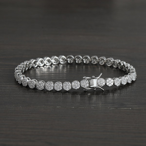 5Mm Round Full Zirconium Single-row <b>Couple</b> <b>Bracelet</b>, Accessories Zircon Tennis Chain Tanjing Fashion Lijing Necklace - Product Image 3