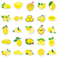 Motif de fruits de haute qualité étanche auto-adhésif PVC matériel citron autocollants pour cahiers valises décoration autocollant