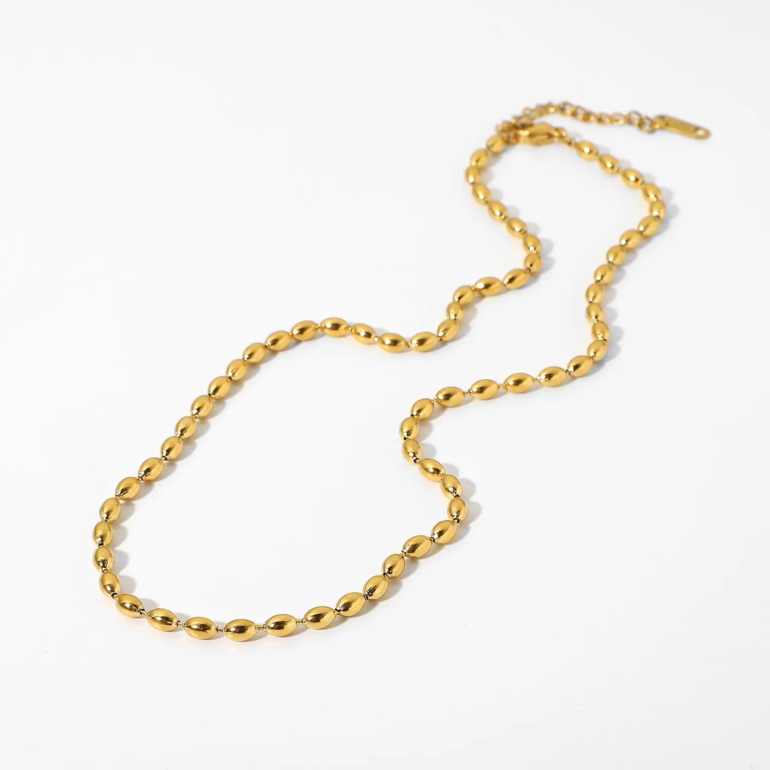 Новый большой шар бусы ожерелье-цепочка с воротником, 18K, со змеиным узором, золотистого цвета, нержавеющая цепь колье для женщин украшения на шею
