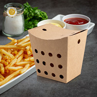 OOLIMA Boîte de Frites Jetable à Emporter Papier pour Poulet Snacking Stratification Brillante et Mat