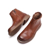 Bottes de travail pour hommes, automne-hiver, en cuir véritable, à semelle épaisse, basses, élégantes, décontractées, à lacets sur le devant, antidérapantes
