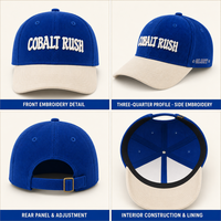 Cappellino da Baseball in Corduroy con Logo Personalizzato Ricamato 3D, Stile Dad Hat Non Strutturato a 6 Pannelli, Bicolore con Texture