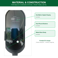 Nouvelle station de recharge portable pour véhicules électriques de type 2, 7 kW, IEC 62196 AC, avec protection IP65 et étui de transport pour la maison et les voyages
