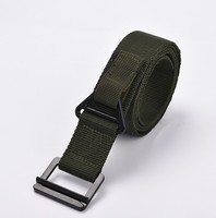 Ceinture tactique en sangle imprimée camouflage vert/noir/khaki, double face, durable, imitation nylon, pour le travail et le sport