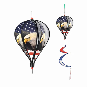 Groothandel VS Onafhankelijkheidsdag Adelaar Vlag PVC Waterdichte Heteluchtballon Pinwheel Windmolen <span class=keywords><strong>Spinner</strong></span> Tuinversieringen - Product Image 1