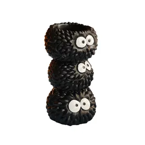 Vase à fleurs en résine noir créatif personnalisé en gros, motif monstre mignon et moelleux, décoration d'intérieur, cadeau, ornement - Product Image 5