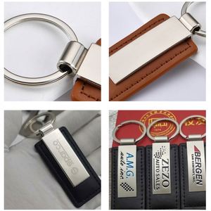 <b>Custom</b> Logo Luxury Designer Bulk Laser Engraving Leather Car Blank Metal Advertising Business Gifts Leather <b>Keychains</b> - Product Image 3