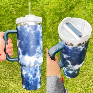 ขวดน้ำสแตนเลสผนังสองชั้น40oz ถ้วยใส่สีย้อมแก้วมัคแก้วมักฉนวนสูญญากาศแก้วกาแฟสำหรับเดินทางพร้อมที่จับ - Product Image 6