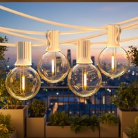 Guirlandes lumineuses LED G40 de 25 pieds, ampoules Edison, décorations de Noël d'extérieur, alimentées par énergie solaire, étanches IP65