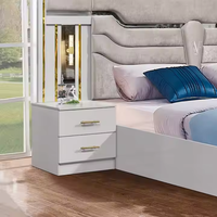 Ensemble de Meubles de Chambre Design Moderne King Size, Vente en Gros, Cadre en Bois, Cuir, Bois MDF, pour Maison, Hôtel, Lit Queen ou Full Size