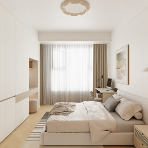 Armario de Madera Maciza Moderno y Minimalista Chen Le, Armario de Almacenamiento con Puerta Corredera de Piso a Techo, Ahorro de Espacio para Dormitorio - Product Image 2