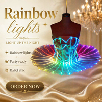 Robe tutu de ballet en fibre optique pleine couleur, idéale pour les spectacles de scène et les performances pour filles - Grande Vente