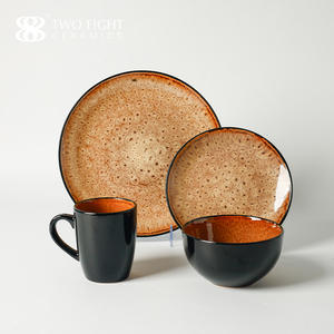 Ensemble de vaisselle en céramique de luxe turque kit d'assiette et de tasse marocaine au design moderne avec bols stockés sûrs pour le congélateur - Product Image 1