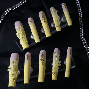 Uñas Postizas de Ataúd Hechas a Mano al por Mayor, 10 Piezas, Reutilizables, Cobertura Completa, Uñas Acrílicas Artificiales Largas, Precio de Fábrica - Product Image 3