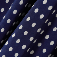 Robe longue élégante et décontractée à pois pour femme, col en V, manches longues lanternes, bleu marine, printemps-automne, personnalisable par le fabricant de vêtements