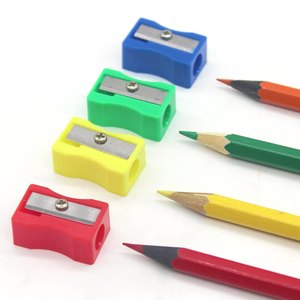 Promoción Mini Color de un solo agujero Rectangular papelería escolar niños estudiantes Manual Sacapuntas de plástico - Product Image 1