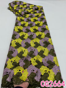 Encaje de cordón de gasa de lujo con piedras caras Aso Ebi tela de encaje africano 2025 encaje de boda de alta calidad - Product Image 3