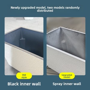 Fioriera rettangolare mobile <span class=keywords><strong>in</strong></span> resina plastica di <span class=keywords><strong>grandi</strong></span> dimensioni per balconi, cortili e giardini, ideale per la coltivazione all'aperto. - Product Image 2