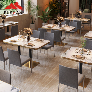 Bán buôn nóng bán Hiện Đại-Phong cách bảng Laminate với Nhôm Cạnh Nhà Hàng bàn ghế ăn Bàn cà phê chân kim loại - Product Image 2