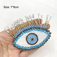 Applique œil maléfique 3D faite à la main en feutre perlé PH160 pour vêtements, chaussures, chapeaux, bagages, décoration