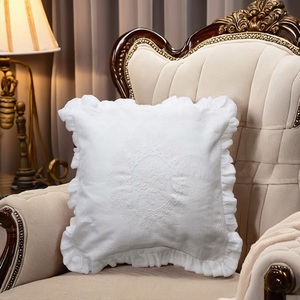 Funda de cojín de lino blanco superventas con bordado floral, cubierta cuadrada para asiento, cojín decorativo para sofá y hogar - Product Image 1