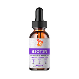 Gotas Líquidas de Biotina al por Mayor OEM con Saw Palmetto y Colágeno de Pescado para Fortalecer Uñas y Cutículas, y Aumentar la Energía - Product Image 1