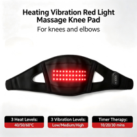 Attelle de massage sans fil pour genou, avec chaleur et vibrations, lumière LED rouge, enveloppement de soulagement articulaire rechargeable 2000 mAh