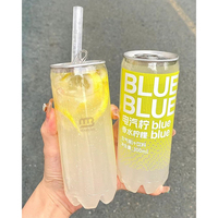 Boîtes de conserve en plastique transparentes avec logo personnalisé 350ml 500ml 12oz bouteille de canette de thé à bulles de boisson bouteilles en plastique PET transparentes pour café jus de fruit