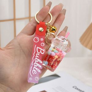 Acrylic Milk Tea <b>Cup</b> Quicksand Keychain Floating Candy Bean Pendant Cute <b>Boba</b> Charm Lightweight Decorative Gift - Product Image 2