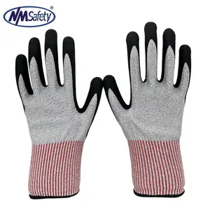 Sarung tangan nitril Sandy pabrikan NMsafety sarung tangan produk sarung tangan tahan potong yang dapat disesuaikan ANSI A3 sarung tangan keamanan industri